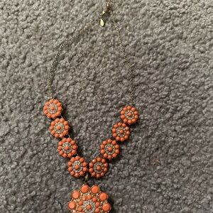 Elegant Orange Floral Necklace.